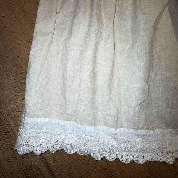 Boho Prairie Maxi Skirt XL Cream Tiered Lace Detail Cottagecore Boho Cotton - Picture 4 of 9